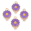 Zinc Alloy Enamel Sunflower Connector Charms ENAM-E011-01KCG-07-2