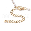 Handmade Brass & Round ABS Plastic Imitation Pearl Link Chain Bracelet Making AJEW-JB01326-3