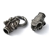 Tibetan Style 304 Stainless Steel Spring Gate Rings FIND-Z046-02AS-04-3