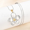 304 Stainless Steel Two Tone Pendant Necklaces for Women NJEW-S445-01E-GP-1