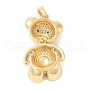 Rack Plating Brass Micro Pave Clear Cubic Zirconia Pendants KK-R144-06G-2