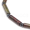 Natural Dragon Blood Column & Synthetic Hematite Stretch Bracelet BJEW-JB08458-02-5