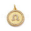 Brass Micro Pave Cubic Zirconia Pendants KK-U033-20G-1