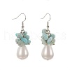 Natural Mixed Gemstone Dangle Earrings EJEW-JE02823-2