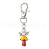 Mushroom Angel Glass Pearl & Lampwork Pendant Decorations HJEW-MZ00233-05-1