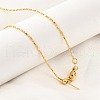 Brass Column Ball Chain Adjustable Slider Necklaces NJEW-E157-04G-3