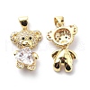Brass Cubic Zirconia Pendants KK-G446-27G-03-1