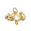 Brass Micro Pave Clear Cubic Zirconia Charms KK-P308-72G-2