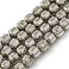 Electroplated Natural Lava Rock Beads Strands G-L606-B02-01A-1