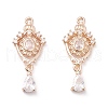 Brass Micro Pave Clear Cubic Zirconia Pendants KK-K259-05LCG-1