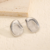 925 Sterling Silver Irregular Geometric Texture Stud Earrings BT6510-2