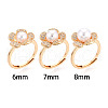Flower Brass Micro Pave Clear Cubic Zirconia Adjustable Ring Settings KK-T076-25G-4