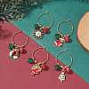 Christmas Alloy Enamel Charms Wine Glass Charms AJEW-JO00194-S-1