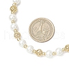Brass Hollow Round & Glass Pearl Beaded Necklaces for Women Men NJEW-JN05293-3