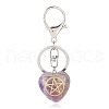 Natural Amethyst Heart with Kore Symbol Keychain PW-WG17998-10-1