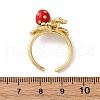 Brass Micro Pave Cubic Zirconia Open Cuff Rings for Women RJEW-U057-16G-5