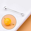 Rack Plating 925 Sterling Silver Screw On Eye Ball Pins STER-L044-02A-S-1