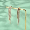 304 Stainless Steel Clear Cubic Zirconia Tassel Stud Earrings EJEW-Z094-01E-G-3