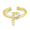 Rack Plating Brass Open Cuff Rings for Women RJEW-F162-01G-P-2