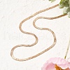 4MM 304 Stainless Steel Flower Herringbone Chain Necklaces for Women NJEW-B131-08RG-3