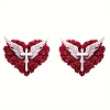 Acrylic Heart Wing Cross Hanging Ornaments PW-WGC4599-01-5