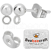 Beebeecraft 100Pcs 304 Stainless Steel Stud Earring Findings STAS-BBC0006-07S-1