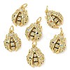 Ladybug Rack Plating Brass Micro Pave Cubic Zirconia Pendants KK-Z053-03G-2