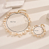 Elegant Brass Plastic Shell Multi-layer Bracelets & Necklaces Sets for Women FL3722-2