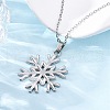 Snowflake 304 Stainless Steel Pendant Necklaces NJEW-M096-07P-5