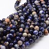 Natural Sodalite Round Beads Strands G-P075-01-8mm-1