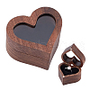 Heart Wood Ring Storage Boxes CON-WH0087-50-1