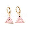 Triangle Real 18K Gold Plated Brass Dangle Leverback Earrings EJEW-L268-030G-01-1