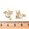 Rack Plating Brass Micro Pave Clear Cubic Zirconia Pendants KK-C063-12G-3