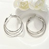 Brass Triple Hoop Earrings for Women EJEW-U050-02P-3