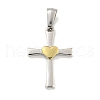 304 Stainless Steel Pendants STAS-C102-14GP-1