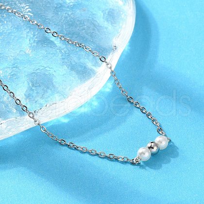 304 Stainless Steel Cable Chain Necklaces NJEW-A045-09P-1