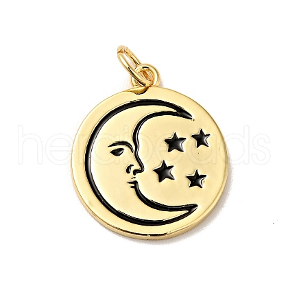 Rack Plating Brass Enamel Pendants KK-H431-28G-1