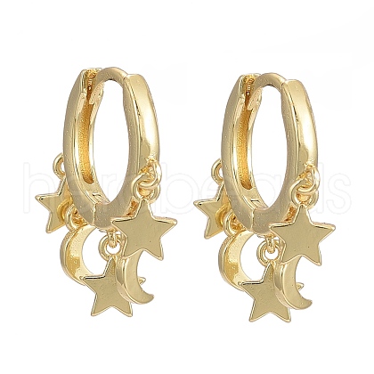 Brass Huggie Hoop Earrings X1-EJEW-K083-44G-1
