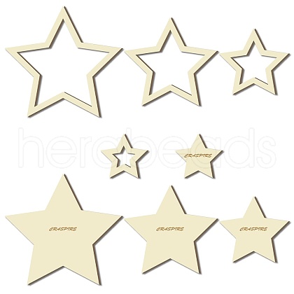 8Pcs 8 Style Wood Hoop Rings Macrame for DIY Craft Making DIY-WH0545-005-1