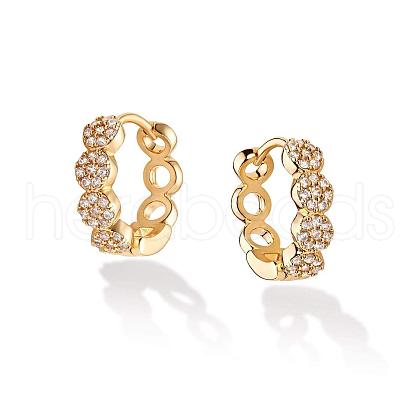 Brass Cubic Zirconia Hoop Earrings FS-WG6F7A1-01-1