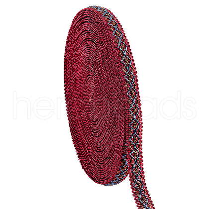 12M Braided Polyester Rhombus Ribbons SRIB-WH0011-267B-1