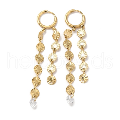 Glass Dangle Hoop Earrings EJEW-Q781-23G-1