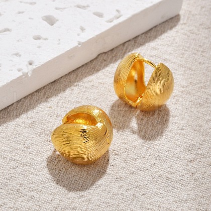 Textured Teardrop Brass Hoop Earrings for Women EJEW-U055-26G-1