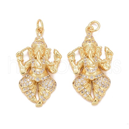 Rack Plating Brass Micro Pave Cubic Zirconia Pendants KK-I689-16G-1