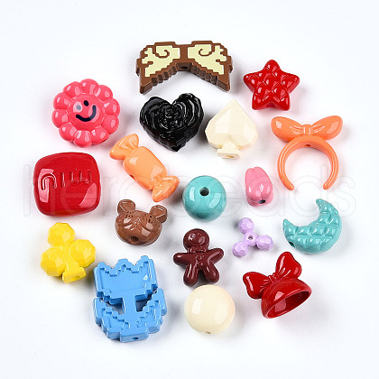 Opaque Acrylic Beads OACR-T028-37-1-1
