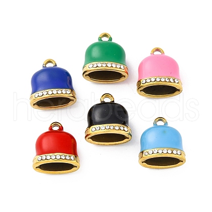 304 Stainless Steel Enamel Cord End Pendant STAS-B085-21G-1