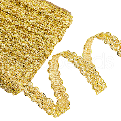 11M Polyester Wavy Lace Ribbon OCOR-WH0088-26A-1