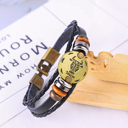 Imitation Leather Cord Triple Layer Multi-strand Bracelets WG0B1A2-04-1