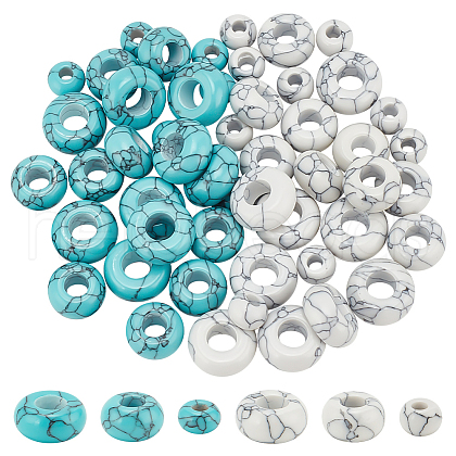   60Pcs 6 Styles Synthetic Turquoise Beads TURQ-PH0001-09-1