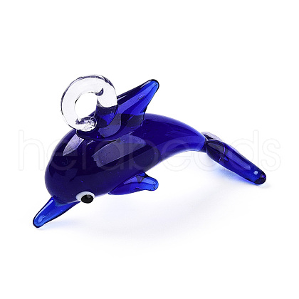 Handmade Silver Foil Lampwork Pendants LAMP-T023-15A-1